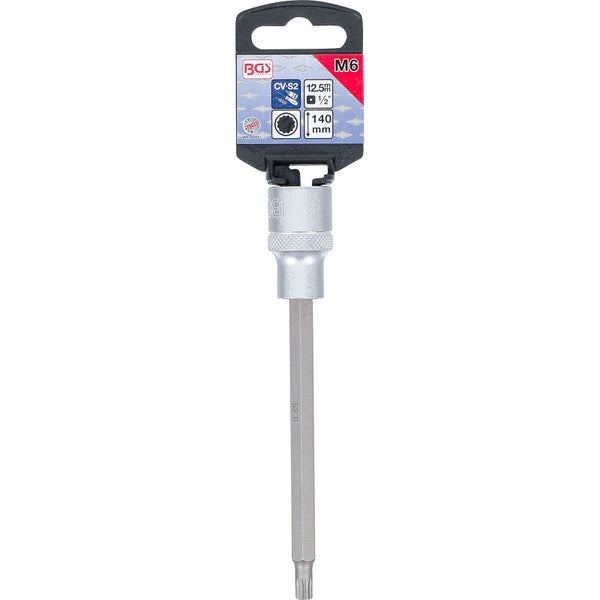 BGS Bit-Einsatz Länge 140 mm Antrieb Innenvierkant 12,5 mm (1/2) Innenvielzahn (für XZN) M6 - 4331