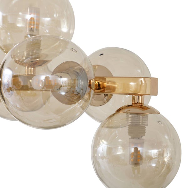 Lucande Pendelleuchte Naelen (Modern) in Gold / Messing aus Metall (25 flammig, G9) - Glas Hängelampe Esstischlampe Hängeleuchte Wohnzimmerleuchte