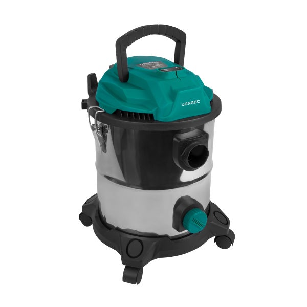 VONROC Nass und Trockensauger - Nasssauger, Industriesauger trocken und nass - Werkstattsauger 1400W - 20L Tank - 3m Schlauchlänge - inklusive Zubehör