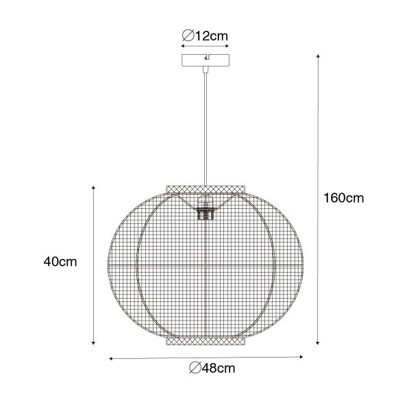 Orientalische Hängelampe natur 48 cm - Rob