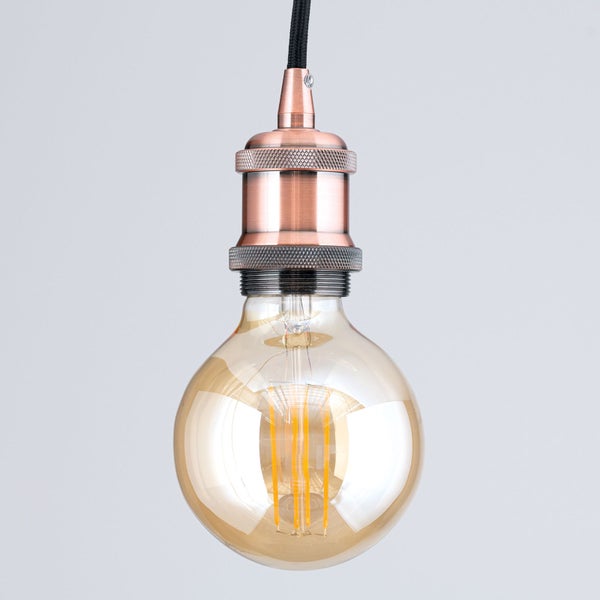 Dekorative Lampenfassung E27, Industrial-Style, Kupfer