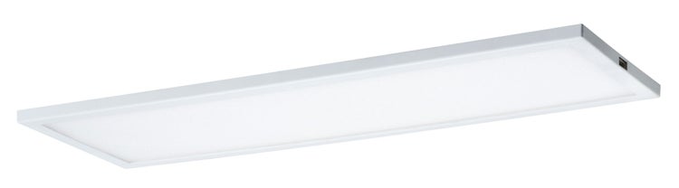 Weißes, flaches und rechteckiges LED-Panel als Deckenleuchte.
