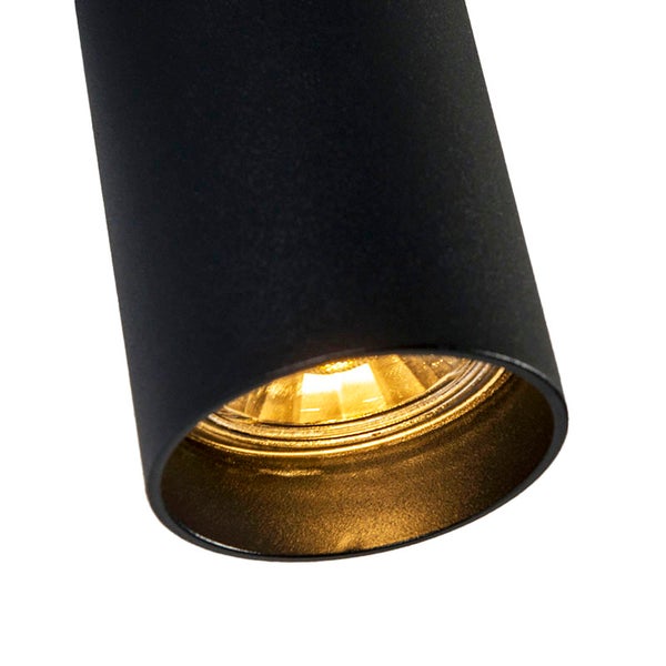 Schwarze Deckenleuchte mit warmweissem Licht