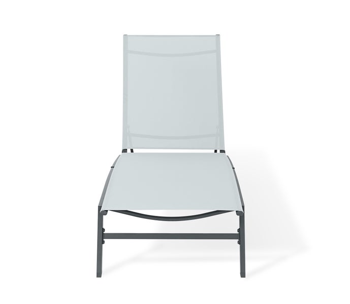 Ondis24 Sonnenliege Chaise Kunststoff anthrazit/weiß