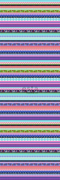 Buntes Stoffmuster mit floralen und geometrischen Designs