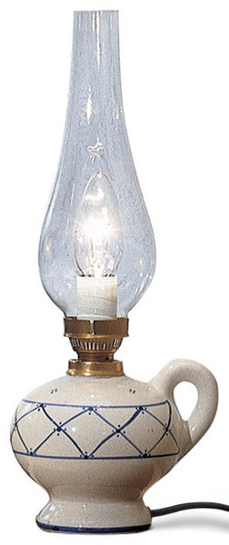 Dekorative Tischlampe im nostalgischen Design mit Glaskolben