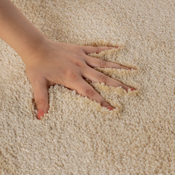 Waschbare Rutschfeste Badezimmer Teppich Beige 80x50 cm JUNE