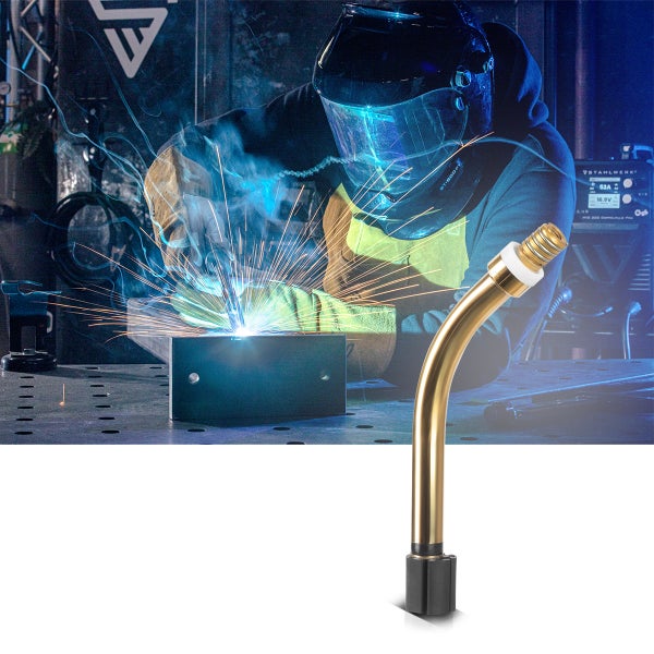 Gebogener Brennerkörper für Schweißgeräte vor Schweißarbeiten