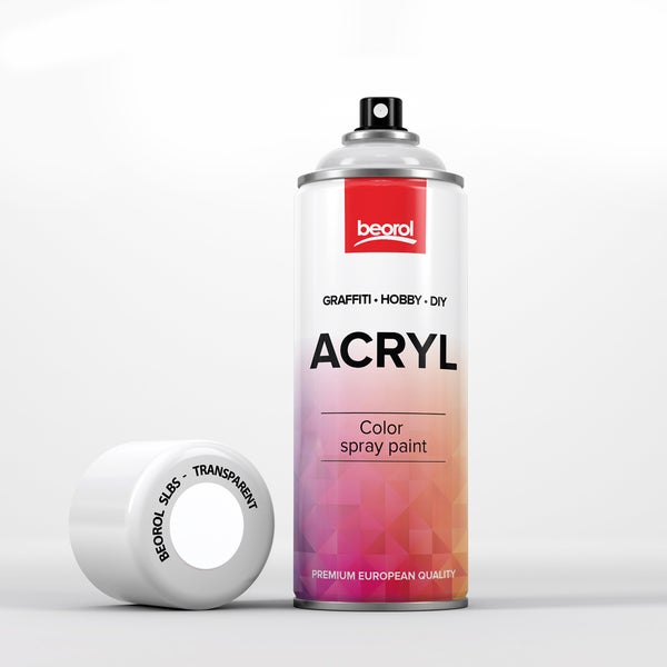 Beorol Acryl Farbspraydose mit durchsichtigem Deckel