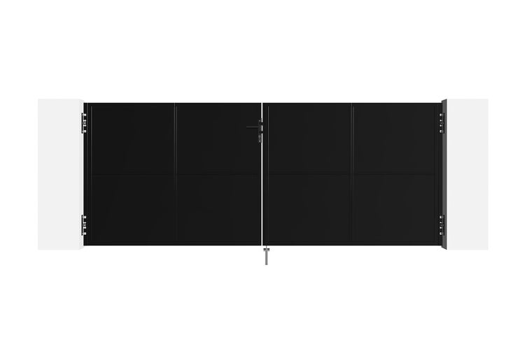 Drehtorpaket 3,5m NALI H.140cm + Tor H.140cm mattschwarz