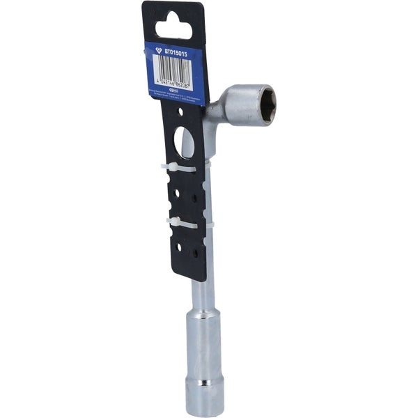 Winkelsteckschlüssel von KS Tools aus Metall in Silber auf einer Verkaufsverpackung.