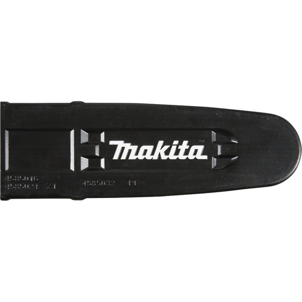 Kettenschutz aus Kunststoff für Kettensägen mit Makita Logo.