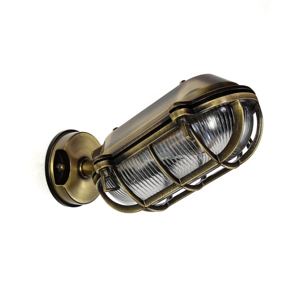 Bronzefarbene Wandleuchte mit Schutzgitter