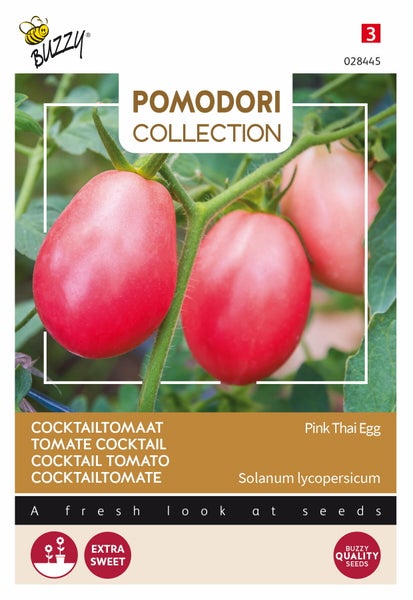 Buzzy Logo, Cocktailtomaten-Samenpackung Pink Thai Egg