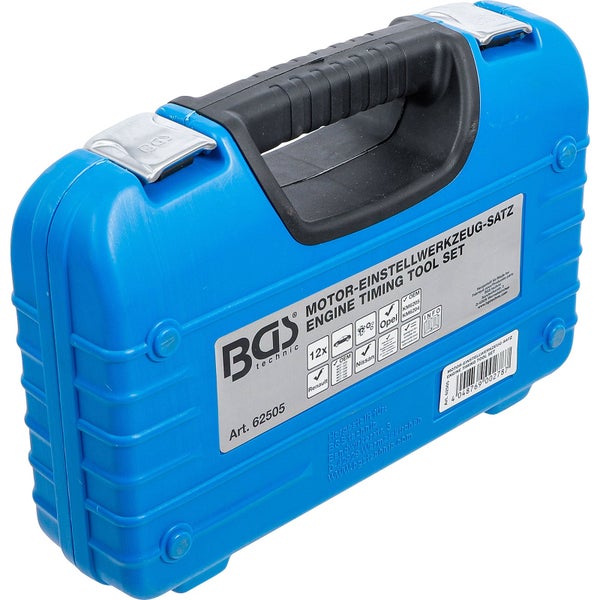 BGS technic Motor Einstellwerkzeugsatz in einem blauen Werkzeugkoffer