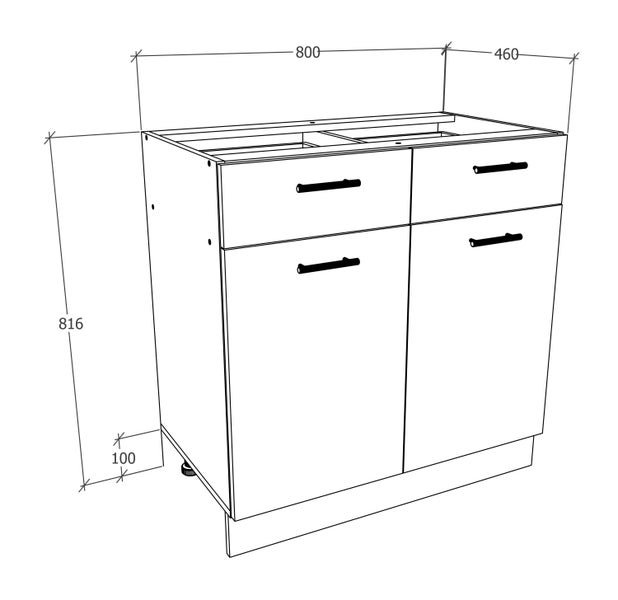 Küchenschrank B 80 cm Unterschrank Schublade Esilo