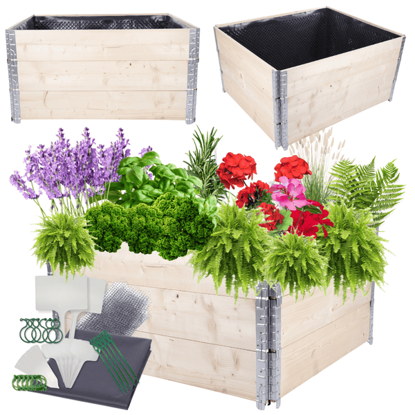 Hochbeetkisten GuardBox HxBxT 60x120x100 cm 3 Ebeneninkl. Luftpolsterfolie Imprägniert