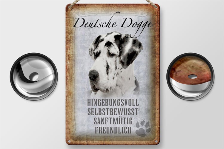 Blechschild Spruch 20x30cm Deutsche Dogge Hund Schild