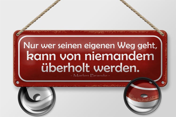Blechschild Spruch 27x10cm wer eigenen Weg geht kann von Dekoration