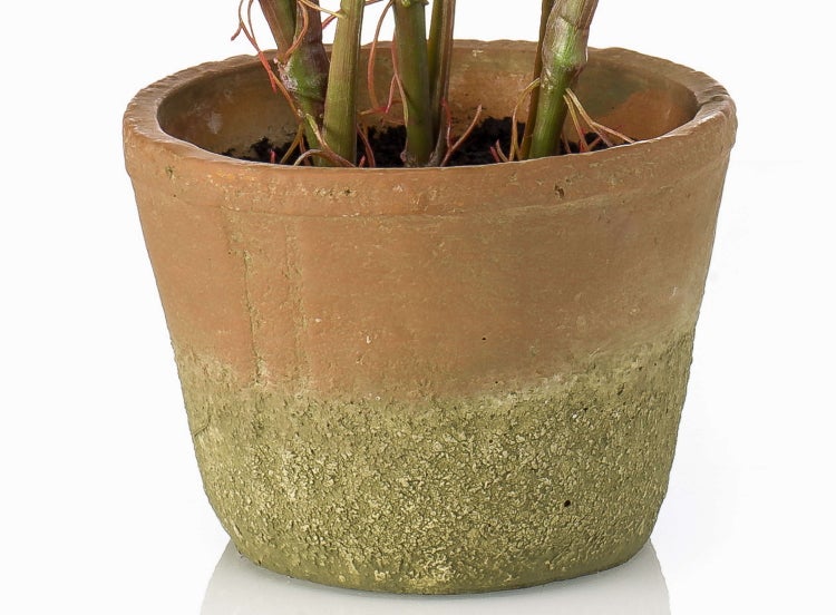 Künstliches Grasbündel mit flauschigen Rispen in Grün und Beige.