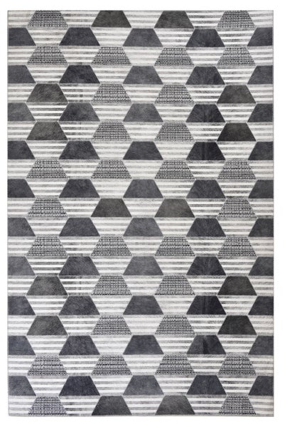 Bedruckter moderner Wohzimmerteppich Serena Grau 70x140 cm