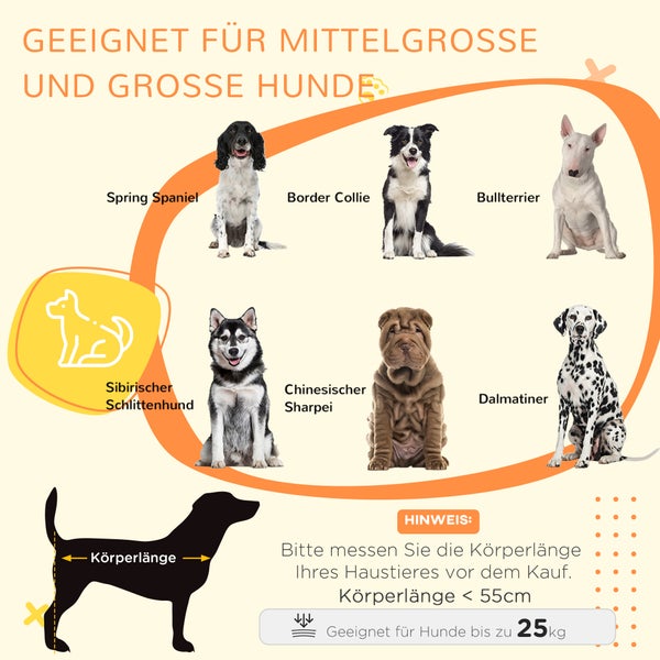 PawHut Hundekäfig, Hundehütte, Haustierkäfig mit Kissen, 2 Verriegelungen für Mittelegroße Hunde, Hundebox mit Doppeltüren, Hundehaus, Grau, 90 x 58 x 65 cm