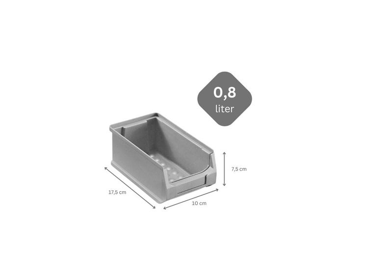 PROREGAL Graue Sichtlagerbox 2.0 HxBxT 7,5 x 10 x 17,5 cm 0,8 Liter Sichtlagerbehälter Sichtlagerkasten Sichtlagerkastensortiment Sortierbehälter