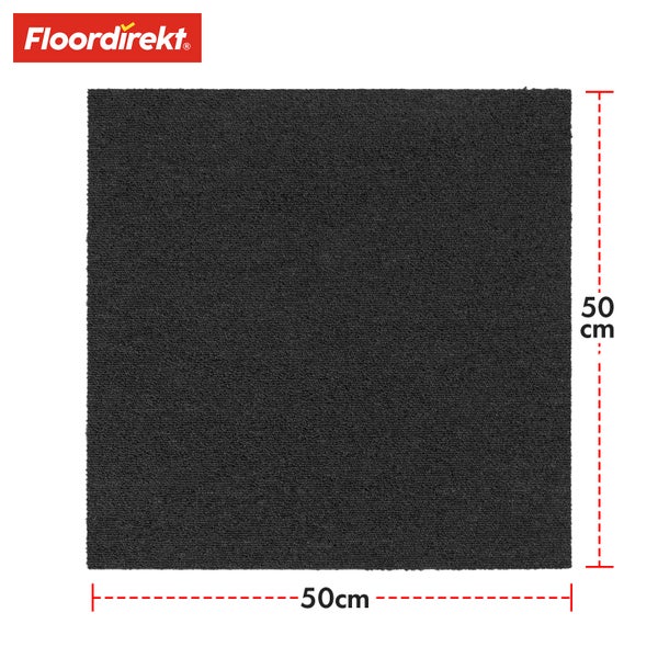 FLOORDIREKT Teppichfliese Moscow - Selbstliegend - 50 x 50 cm - Anthrazit