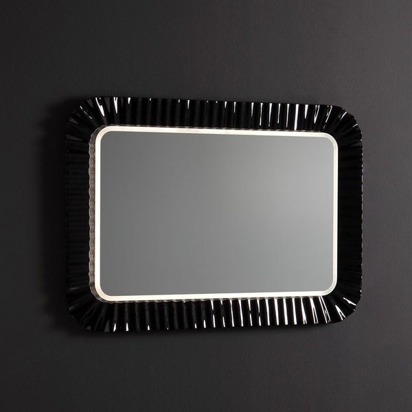 Wandspiegel 94X68 cm mit schwarzem Rahmen aus bearbeitetem Glas