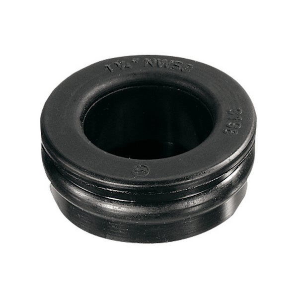 Schwarze Gummidichtung für Sanitärinstallationen in der Größe 1 1/4 Zoll Nennweite 50.