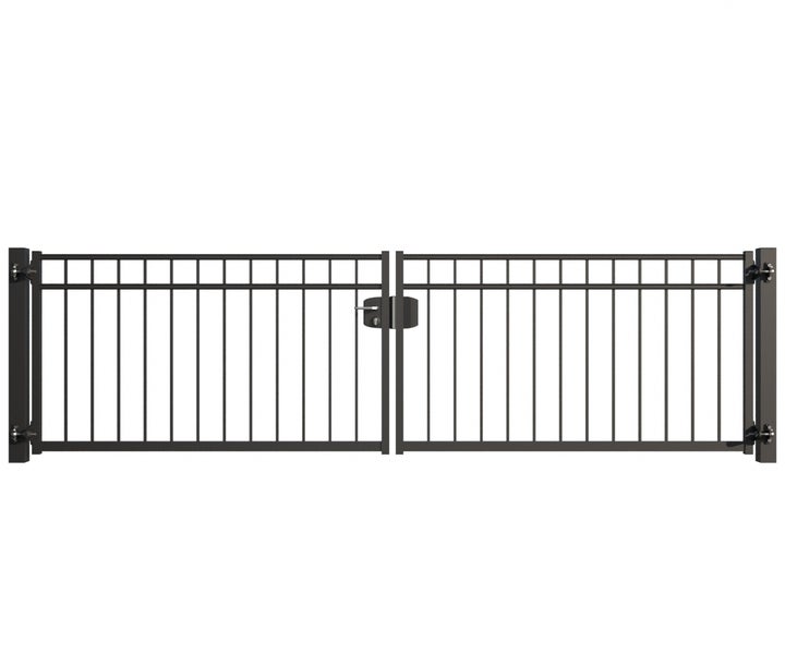 Doppeltor aus Metall für den Gartenzaun