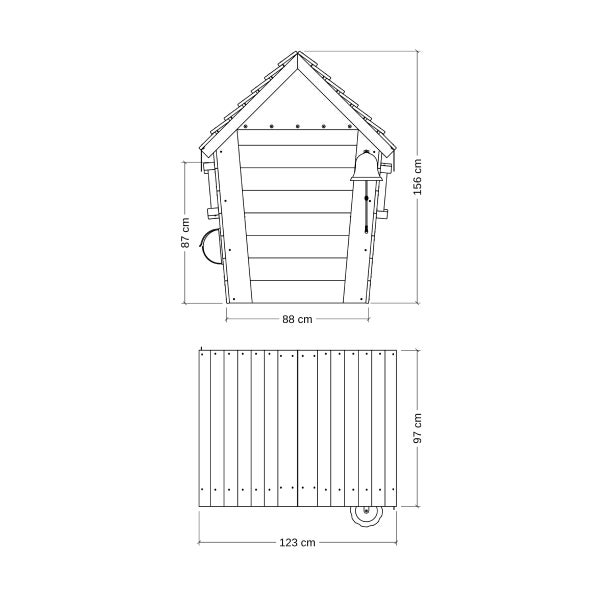 WICKEY Kinder Spielhaus Stable mit Holzdach und Fenster  - pastellpink