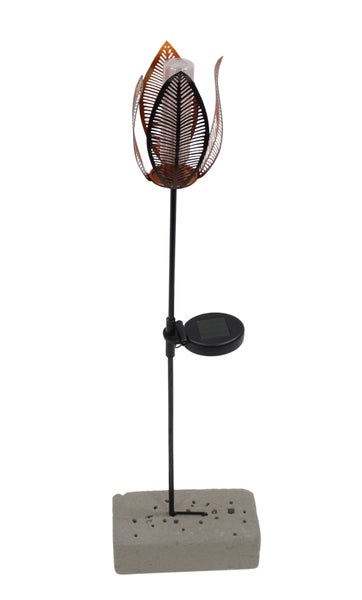 FRANK FLECHTWAREN|Solarstecker Blume, 11,5 x 11,5 x 84 cm, METALL, KUNSTSTOFF