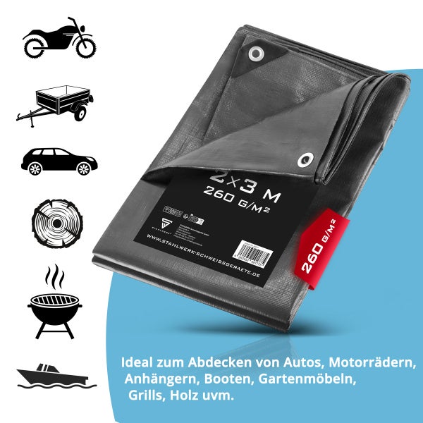 STAHLWERK Plane 2 x 3 Meter, 260 Gramm pro Quadratmeter