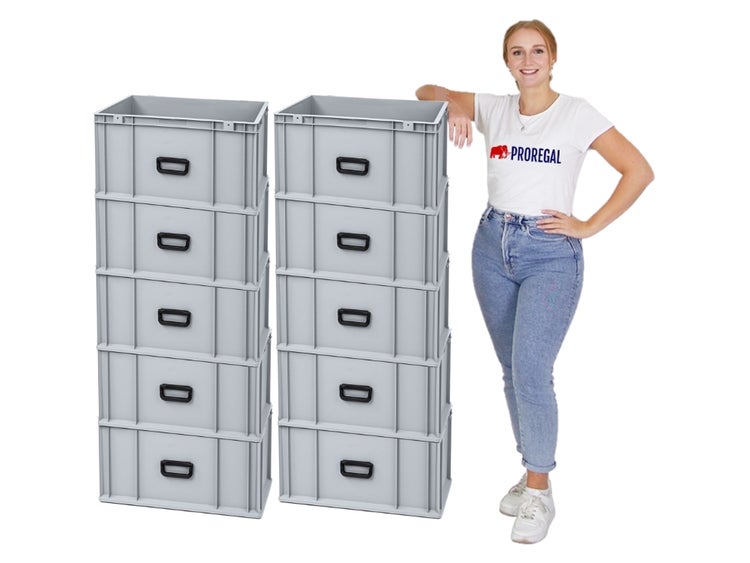 PROREGAL Eurobox Nextgen Portable Uno HxBxT 32 x 40 x 60 cm 65 Liter Eurobehälter Transportbox Transportbehälter Stapelbehälter