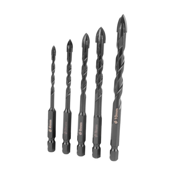 STAHLWERK Glasbohrer | Fliesenbohrer | Keramikbohrer 10er Set 4, 5, 6, 8, 10 mm