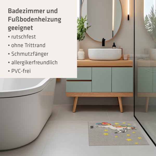 Akzente Feel Badematte mit Motiv in Bunt Fußmatte 50 x 70 cm, rutschfest, saugfähig