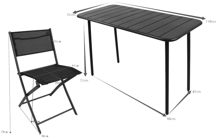 5 tlg. Bistroset Balkonset Gartenset Sumila 110x55
