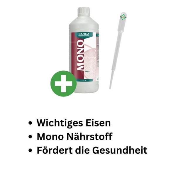 Canna Eisen Dünger 1L – Flüssiger Eisenzusatz für kräftige Pflanzen & grüne Blätter – Fördert Photosynthese, Wachstum & Blüte – Mit Pipette zur einfachen Dosierung