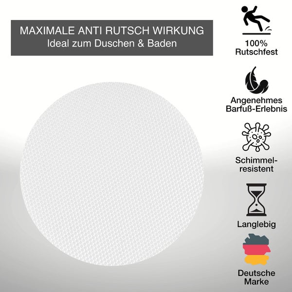 VMbathrooms 24 Stück Anti-Rutsch Aufkleber für Badewanne & Dusche - Transparente rutschfeste Pads - Selbstklebende Badewannen Sticker - Runde Duscheinlagen + Gratis E-Book
