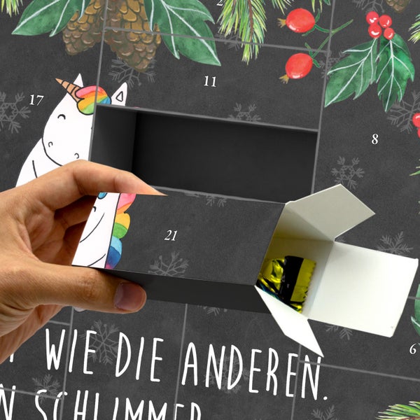 Mr. & Mrs. Panda Befüllbarer Adventskalender Einhorn Herz - Schwarz