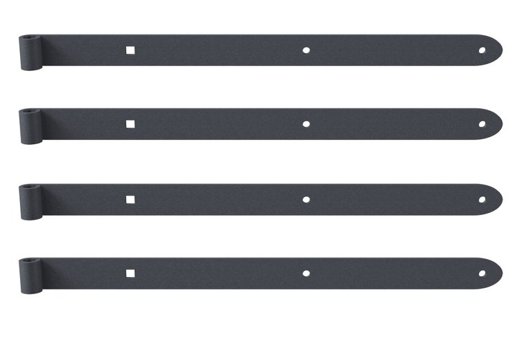 Set mit vier Ladenbändern aus Metall zur Befestigung von Fensterläden oder Türen
