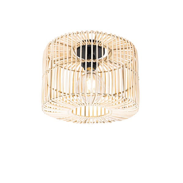 Orientale Deckenleuchte Schwarz mit Rattan - Maud