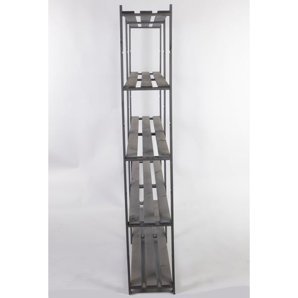 PROREGAL Holzregal Pinepeak HxBxT 170 x 170 x 28 cm 5 Fachboden 1,2 cm Dickes Kiefernholz Grau