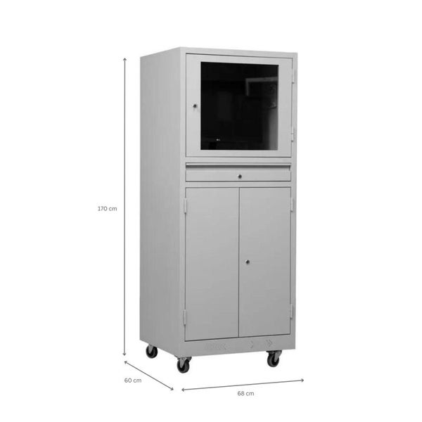 PROREGAL Industrie-PC-Schrank Bear HxBxT 170 x 68 x 60 cm Grau