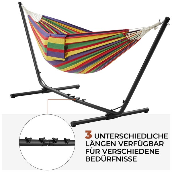 Hängematte mit Stahlgestell und verstellbarer Länge für unterschiedliche Bedürfnisse