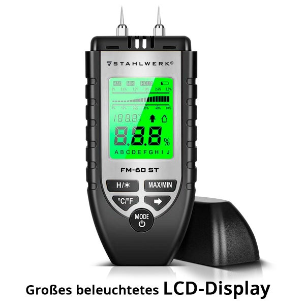 STAHLWERK Holzfeuchtemessgerät mit LCD-Display