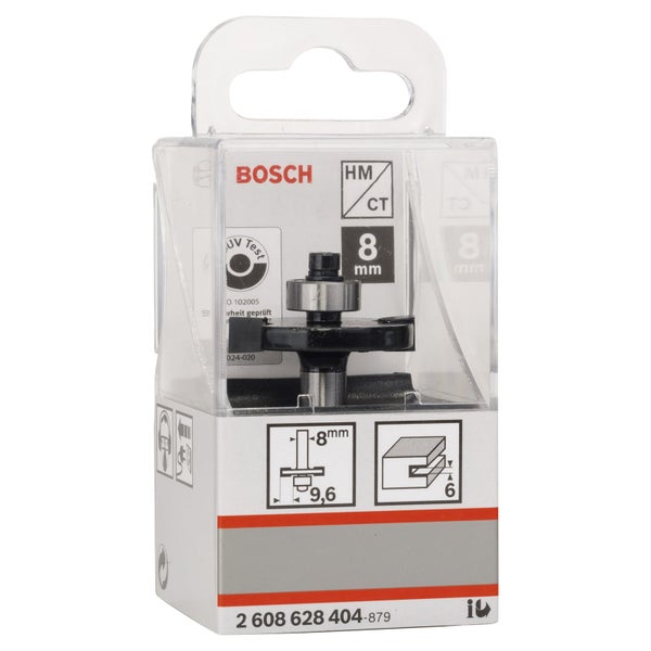 Bosch Nutfräser mit Kugellager, 8 mm Schaft im Blister