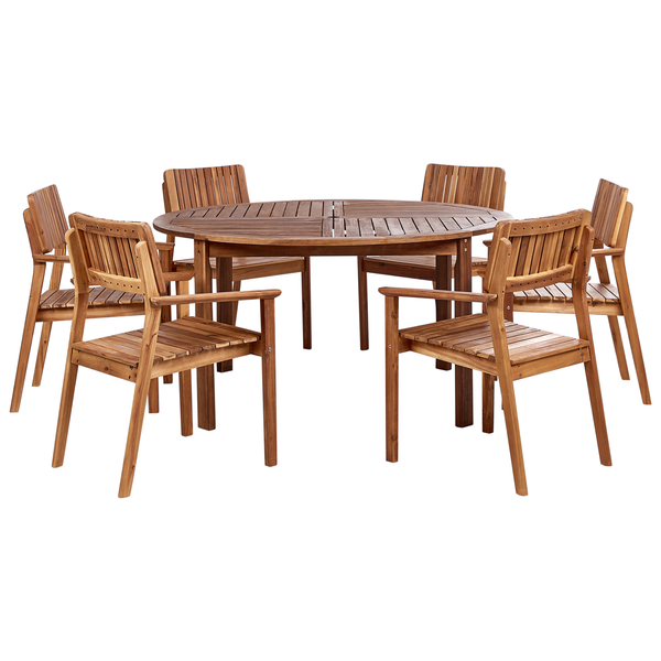 Gartenmöbel Set 6-Sitzer AGELLO Akazienholz Braun