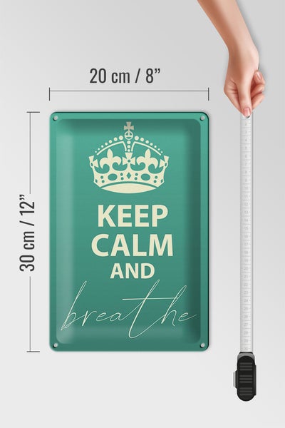 Blechschild Spruch 20x30cm Keep Calm and breath